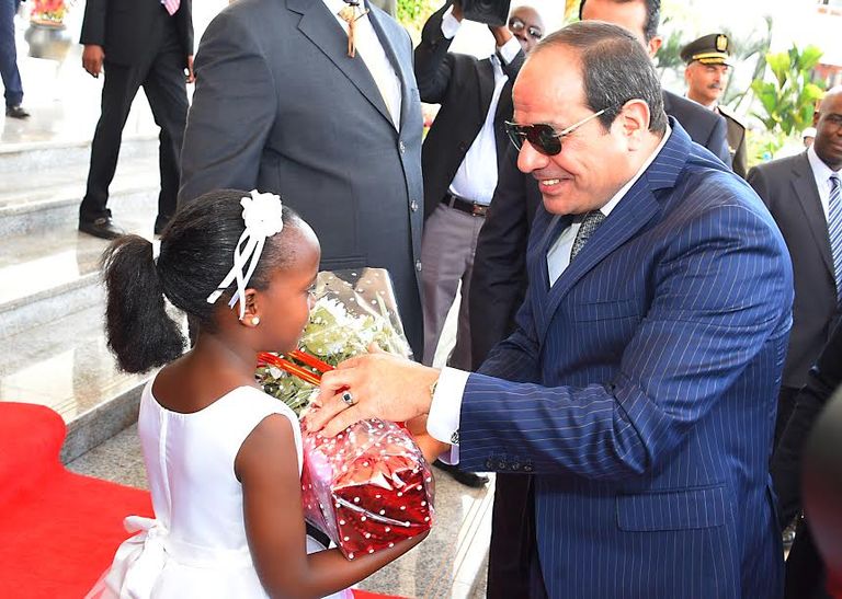 السيسي خلال مؤتمر صحفي مشترك مع رئيس أوغندا