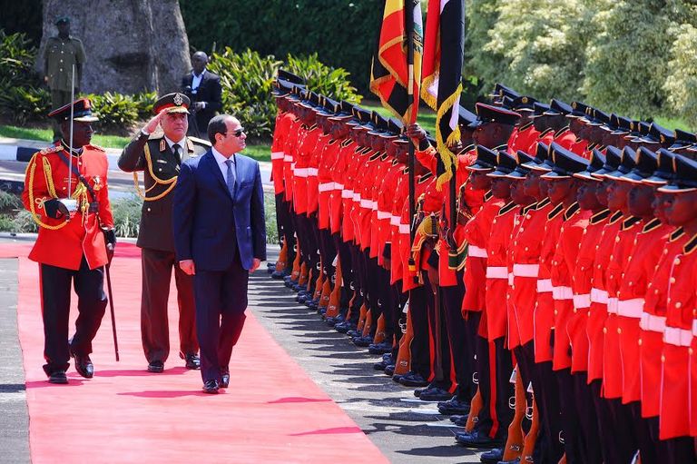 السيسي خلال مؤتمر صحفي مشترك مع رئيس أوغندا