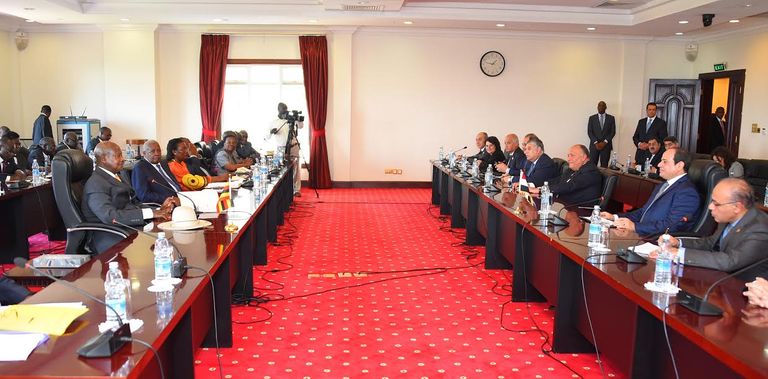 السيسي خلال مؤتمر صحفي مشترك مع رئيس أوغندا