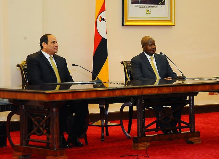 السيسي خلال مؤتمر صحفي مشترك مع رئيس أوغندا