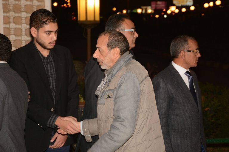 الفنان المصري عادل إمام في عزاء أحمد راتب