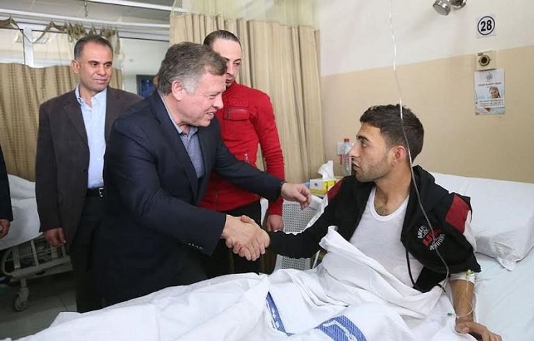 زيارة ملك الأردن لمصابي الكرك