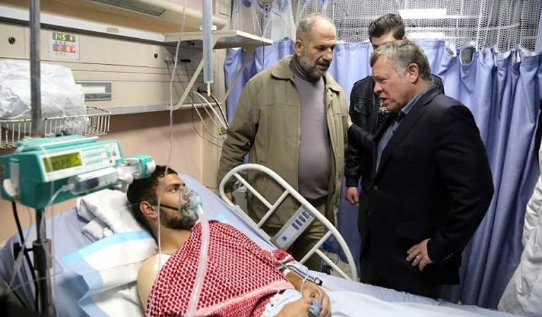 زيارة ملك الأردن لمصابي الكرك