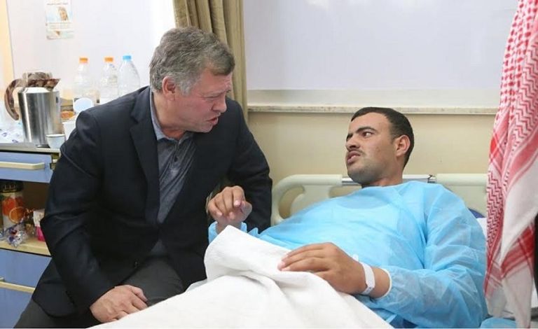 زيارة ملك الأردن لمصابي الكرك