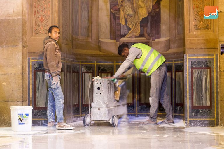 استمرار أعمال ترميم الكنيسة البطرسية