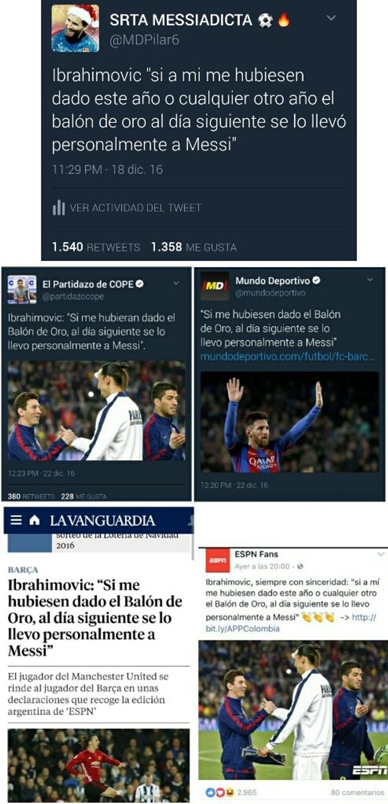 ميسي وإبراهيموفيتش