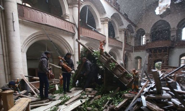 كنيسة في مدينة حلب بشمال سوريا