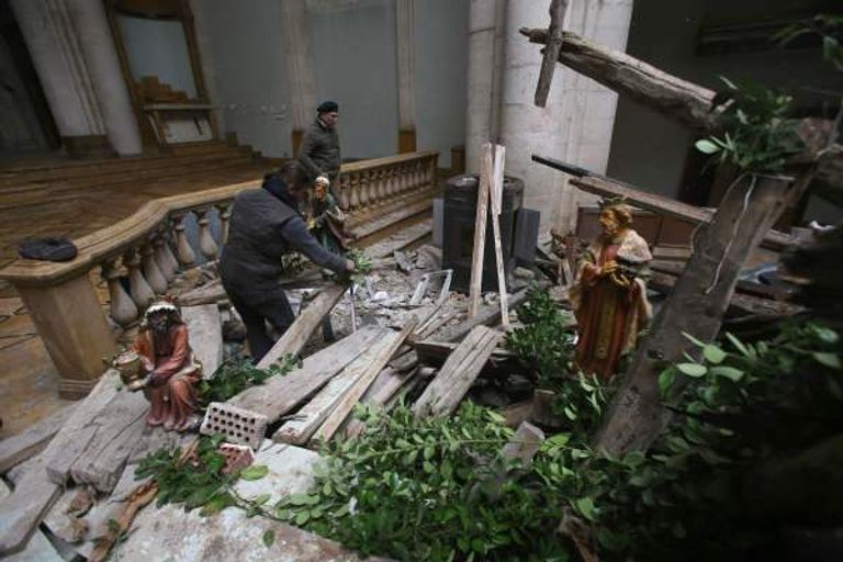 كنيسة في مدينة حلب بشمال سوريا