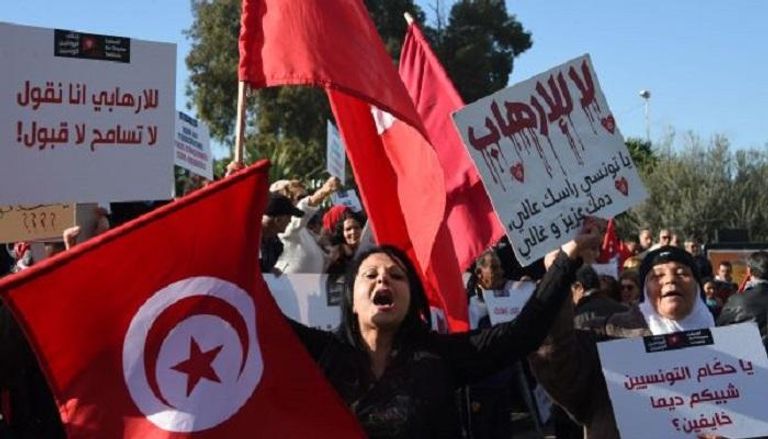 جانب من مظاهرات تونس