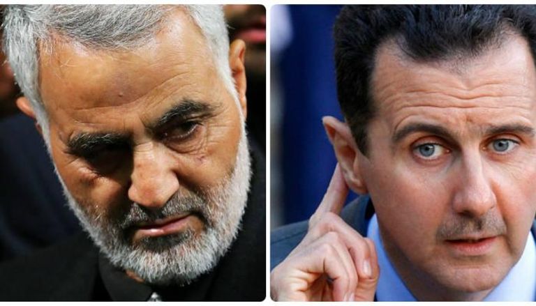 بشار الأسد وقاسم سليماني قائد فيلق القدس الإيراني