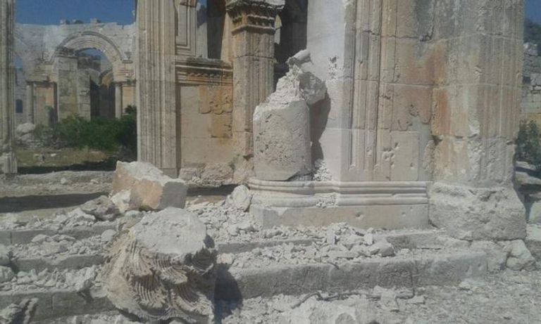 الجامع الأموي قبل وبعد التدمير