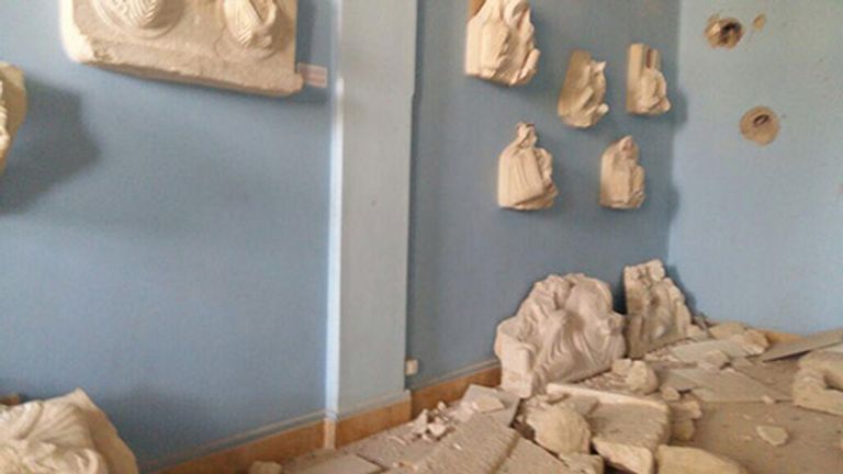 الجامع الأموي قبل وبعد التدمير