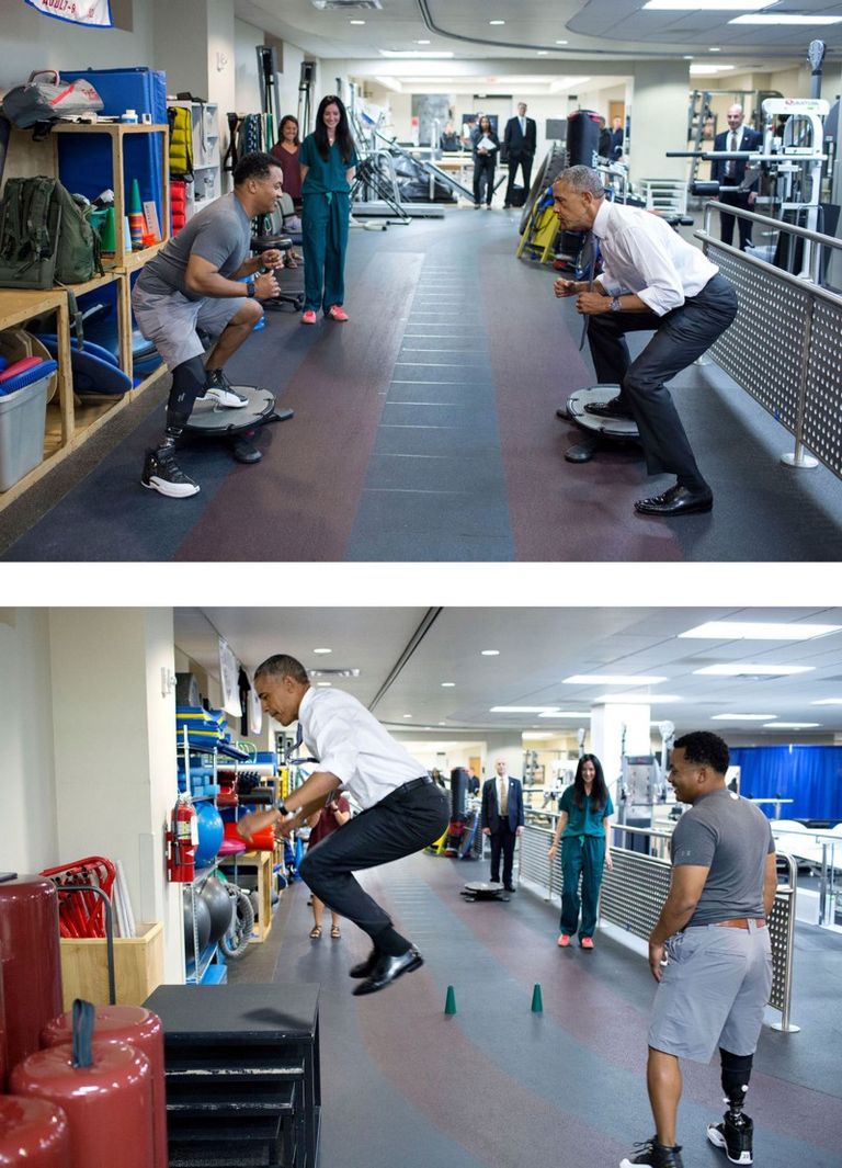 أوباما في تدريبات قاسية مع أحد المحاربين القدامى يونيو 2016