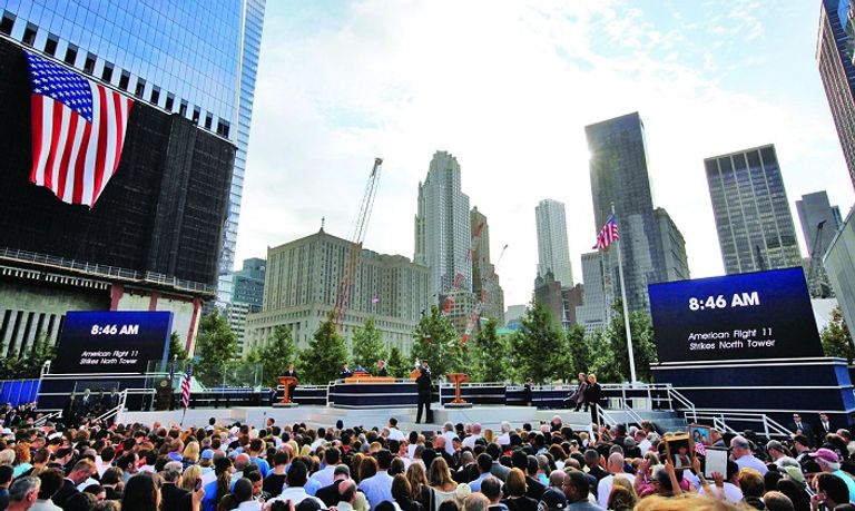 صورة للنصب التذكاري لمبنى التجارة العالمية برج التجارة العالمي الجديد بنفس موقع البرج المدمر