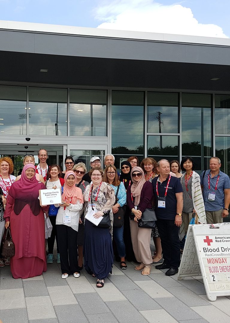 وفد الشارقة خلال مشاركته في مؤتمر إفلا العالمي بالولايات المتحدة