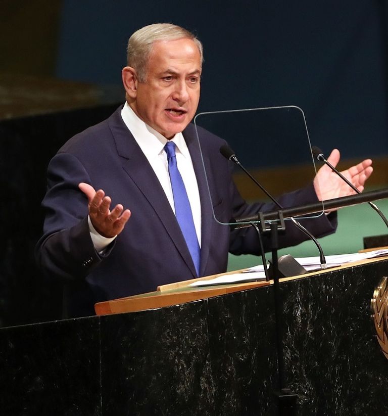 نتانياهو أثناء الكلمة