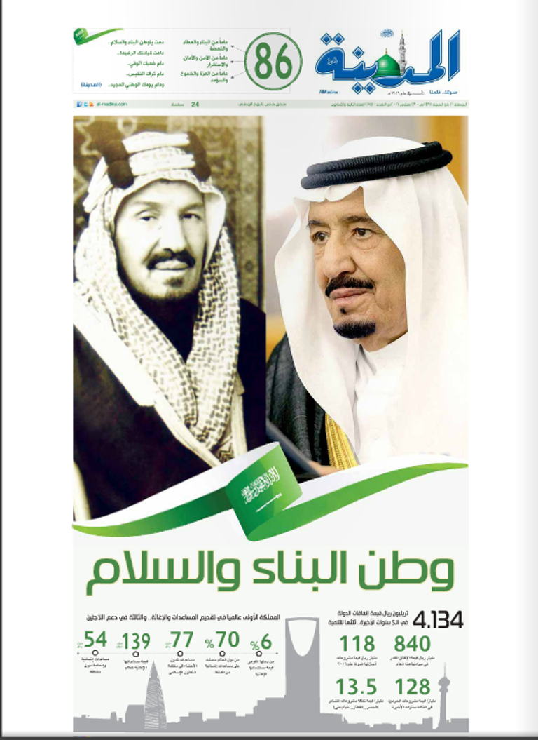 بالصور.. 10 صحف سعودية تتنافس في إحياء اليوم الوطني - صورة 8