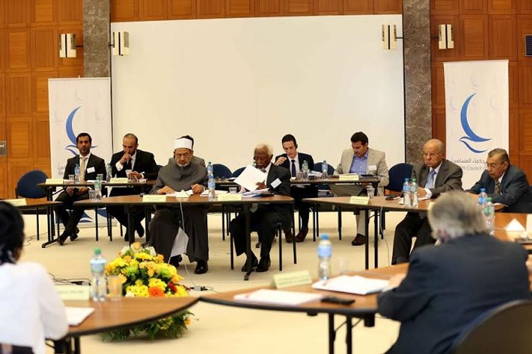 الإمام الأكبر يلقي كلمته التي دعا فيها لتدشين مشروع إنساني متكامل لنشر السلام