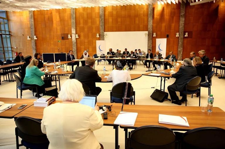 الإمام الأكبر يلقي كلمته التي دعا فيها لتدشين مشروع إنساني متكامل لنشر السلام