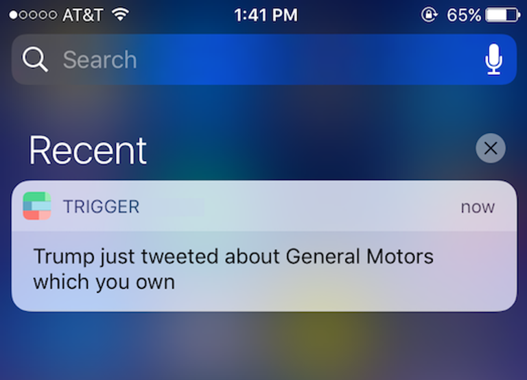 الخاصية تنبه المستثمرين بتغريدات ترامب