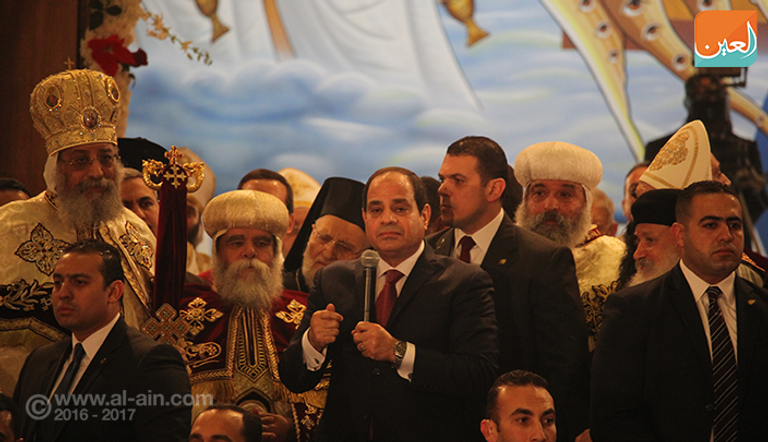 الرئيس المصري عبد الفتاح السيسي بالكاتدرائية