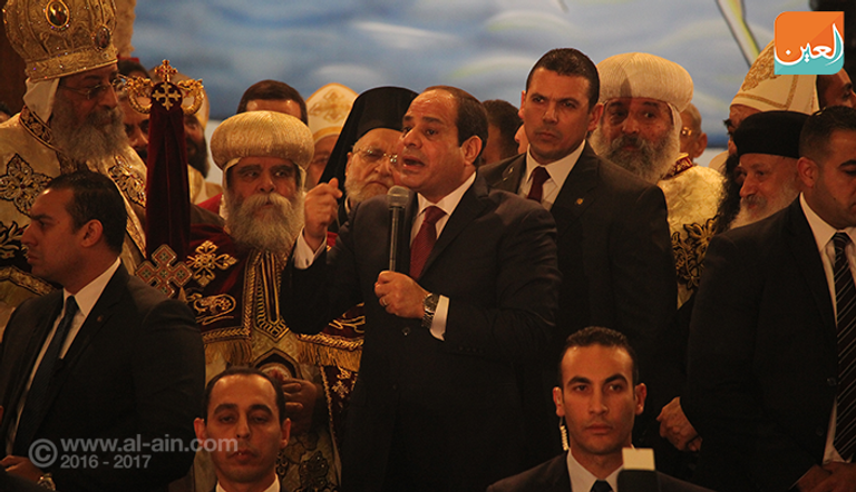 الرئيس المصري عبد الفتاح السيسي بالكاتدرائية