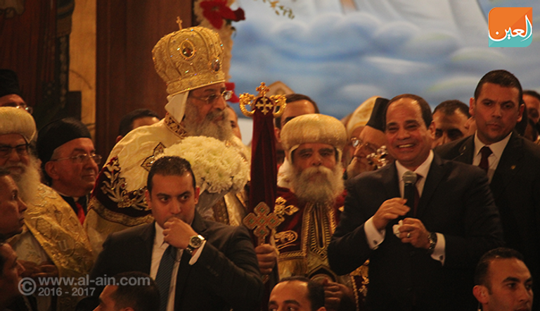 الرئيس المصري عبد الفتاح السيسي بالكاتدرائية