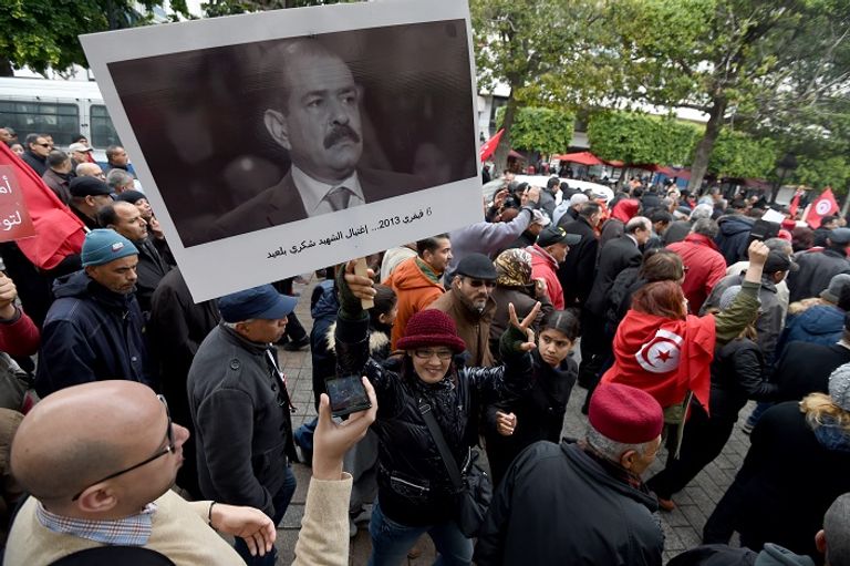 جانب من الاحتجاجات فى تونس ضد عودة الإرهابيين
