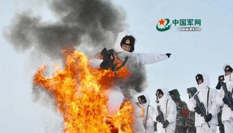 صورة لتدريبات الشرطة الصينية