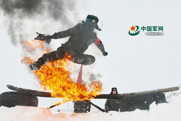 صورة لتدريبات الشرطة الصينية