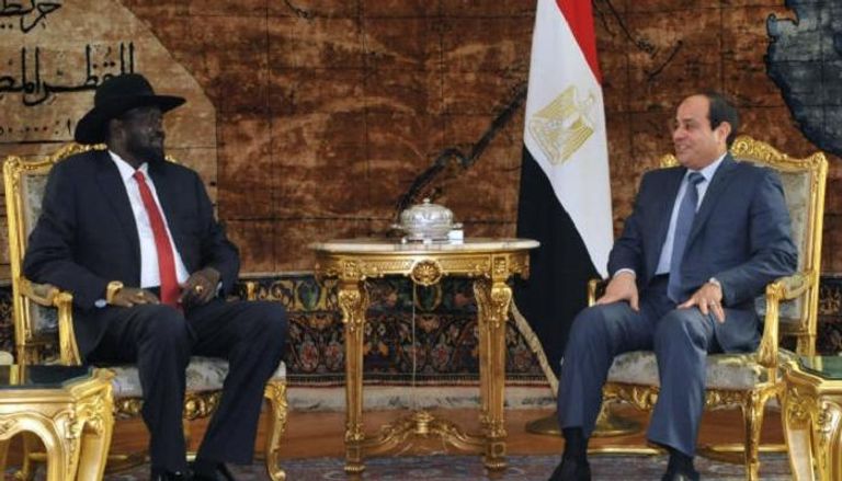 الرئيس المصري ورئيس جنوب السودان 