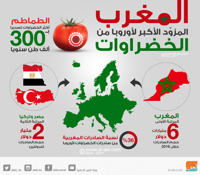 المغرب المزود الأكبر لأوروبا من الخضروات
