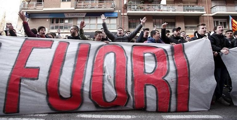 جانب من التظاهرات جماهير فالنسيا