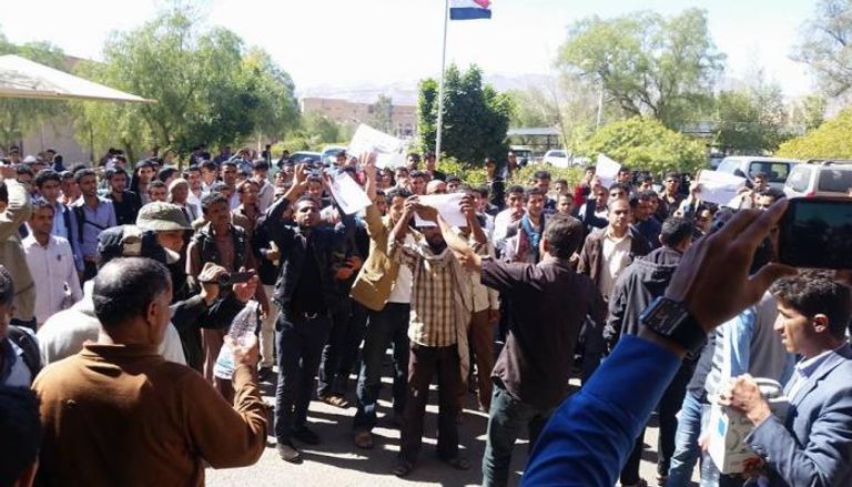 جانب من تظاهرات الطلبة بصنعاء