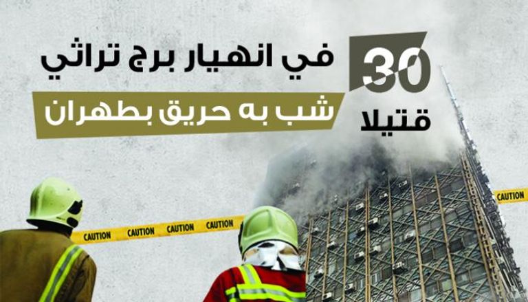 30 قتيلاً في انهيار برج تراثي بطهران 