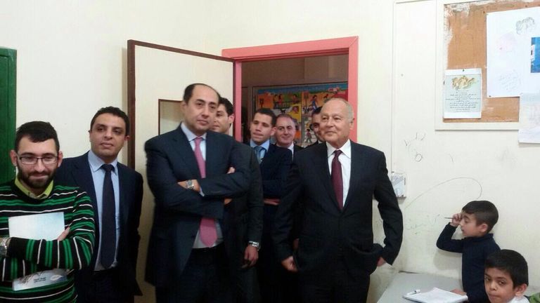 أبو الغيط خلال لقائه بالرئيس اللبناني