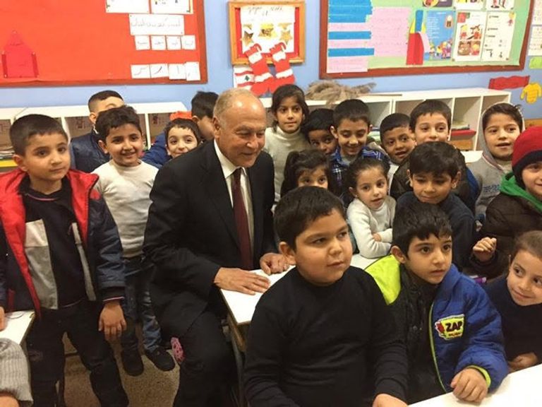 أبو الغيط خلال لقائه بالرئيس اللبناني