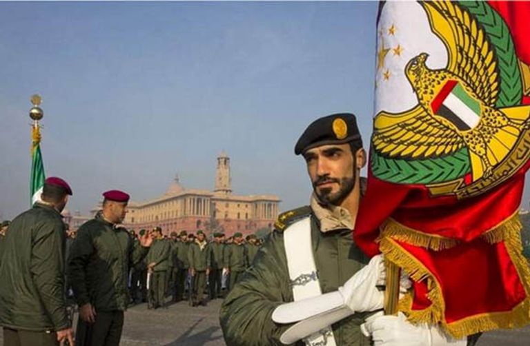 صورة الفرقة الإماراتية المشاركة في يوم الجمهورية الهندي