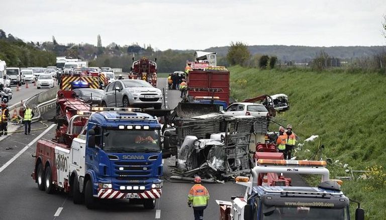 حادث مروري على طريق باريس