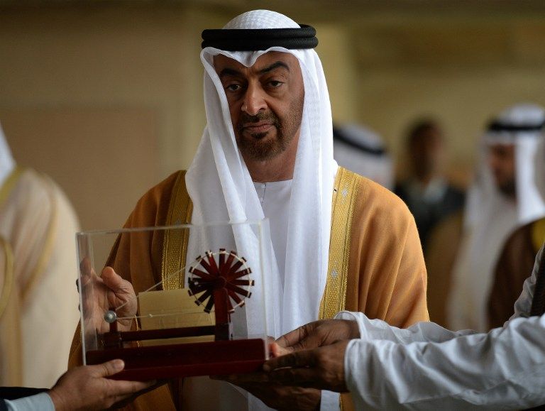 الشيخ محمد بن زايد خلال مراسم الاستقبال