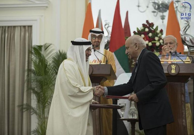 الشيخ محمد بن زايد ورئيس وزراء الهند ناريندرا مودي