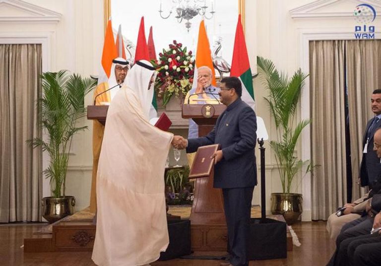 الشيخ محمد بن زايد ورئيس وزراء الهند ناريندرا مودي