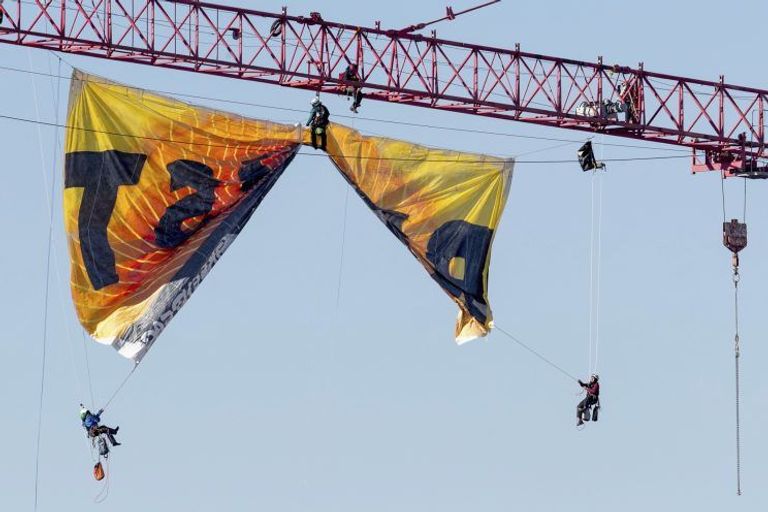 مشهد من فعالية الاحتجاج