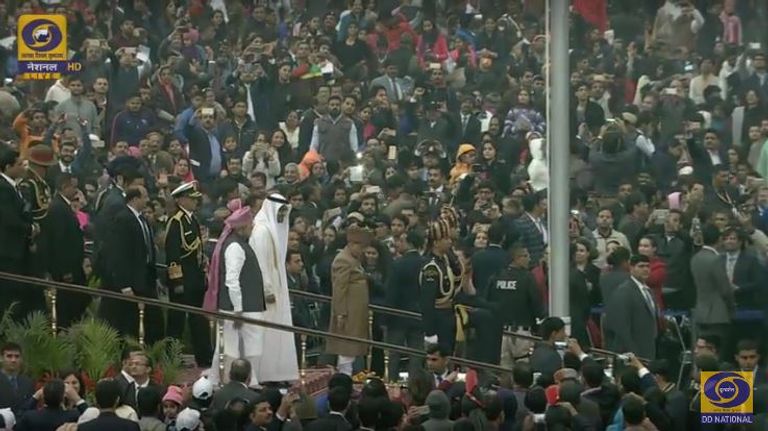 الشيخ محمد بن زايد ومودي في الاحتفال