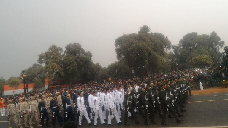 الشيخ محمد بن زايد ومودي في الاحتفال