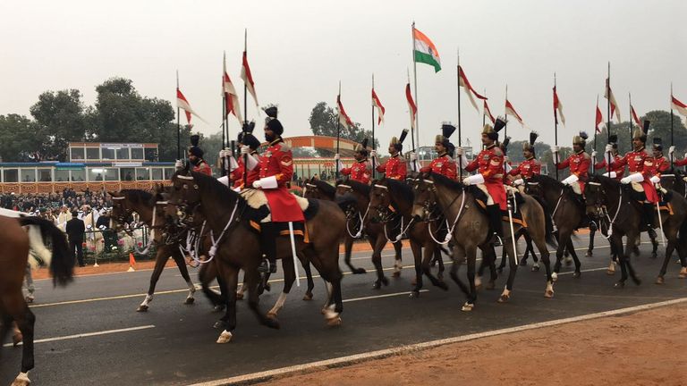 الشيخ محمد بن زايد ومودي في الاحتفال