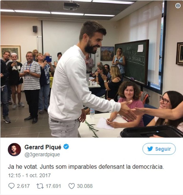 بيكيه خلال التصويت على الاستفتاء