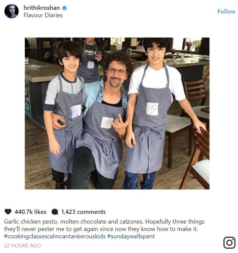 هريثيك روشان مع زوجته السابقة وأولادهما