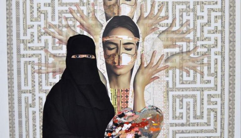 لوحة للفنانة التشكيلية السعودية سكنة آل طرموخ