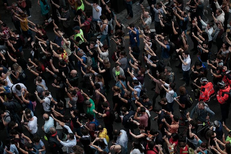 مظاهرات على هامش إضراب كتالونيا